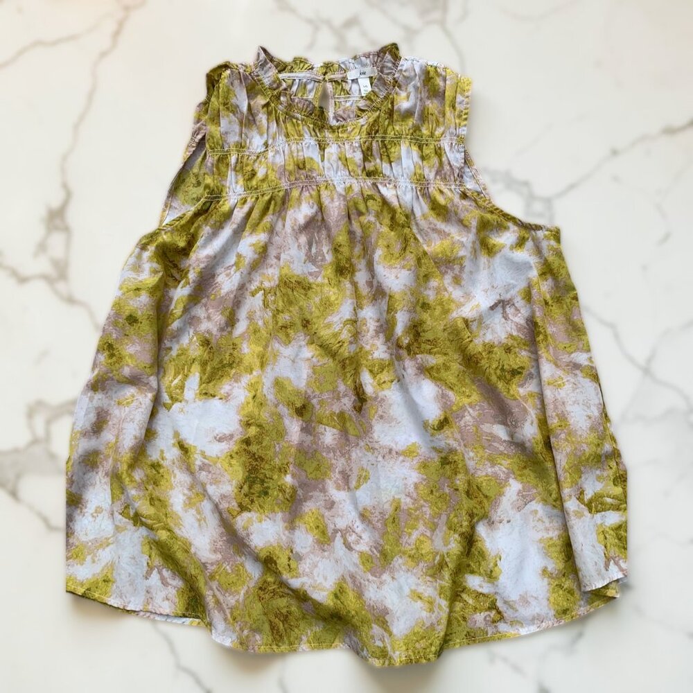 Joie Sleeveless Yellow Floral Top Large